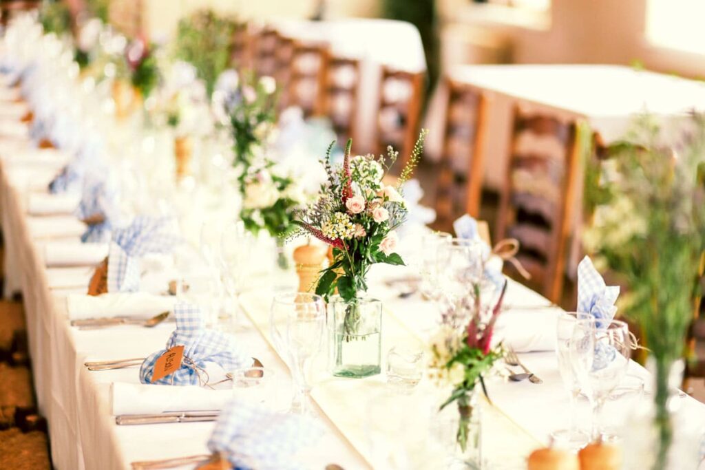 Fotografía de detalle mesa de boda